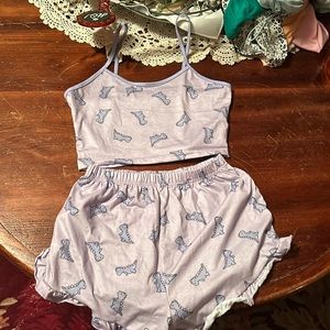 SHEIN purple Dino pj set